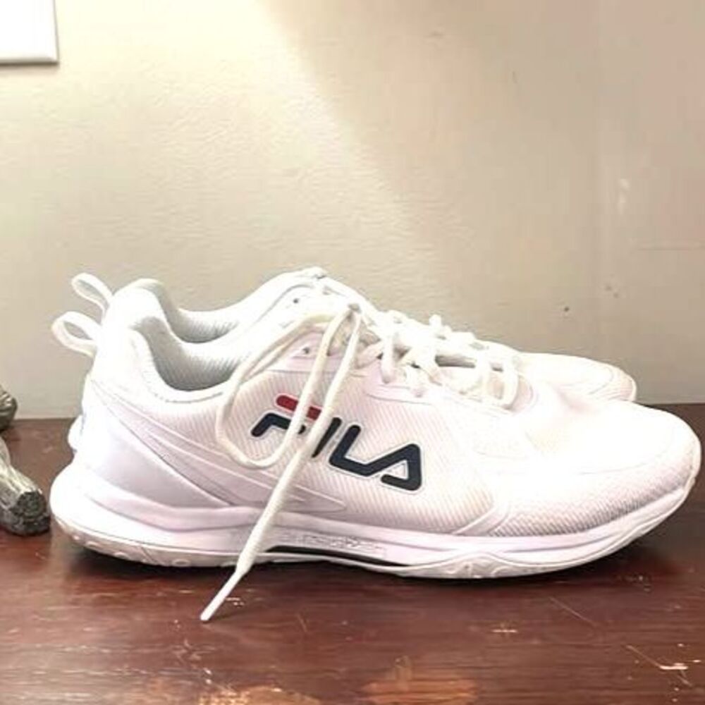 FILA Men's Volley Burst Pickleball/Tennis Shoes Athletic White Size 10